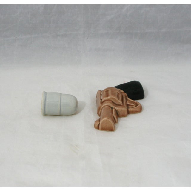 Mid 19th Century Ceramic Go-With Salt & Pepper Shakers Revolver & Bullet For Sale - Image 4 of 7