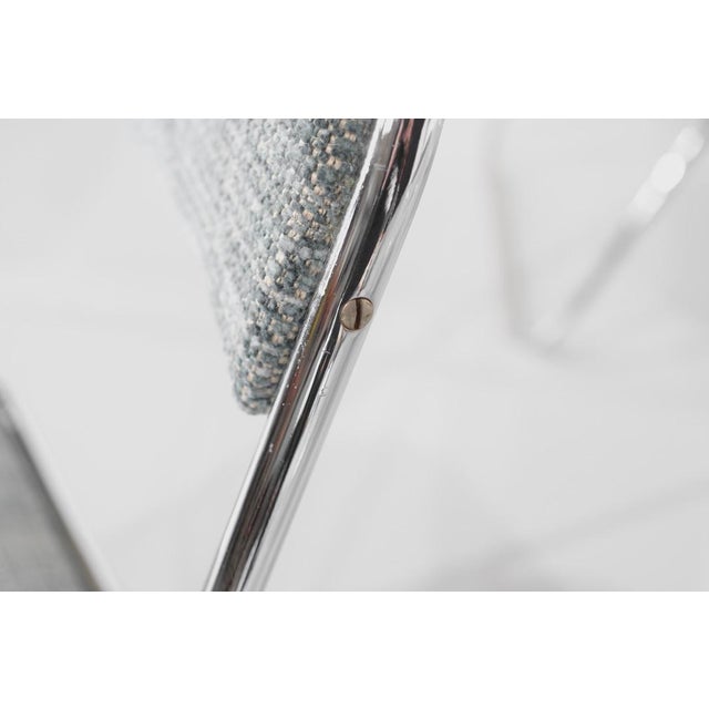 Gray Chrome Folding Chairs with Fabric Seats, 1970s, Set of 9 For Sale - Image 8 of 15