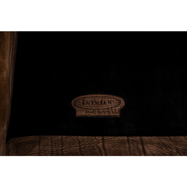 Mickey Chairs in Nabuk Camel Leather by Baxter, 1998, Set of 2 For Sale - Image 4 of 14