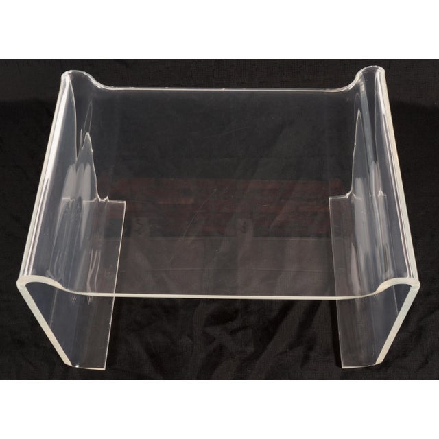 Plastic 1970 Sculptural Lucite Bench Attributed to Karl Springer For Sale - Image 7 of 8