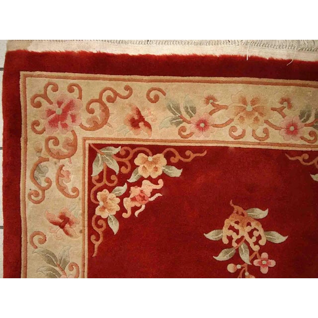 1970s Handmade Vintage Art Deco Chinese Rug 3'9" X 6'5" For Sale - Image 4 of 10