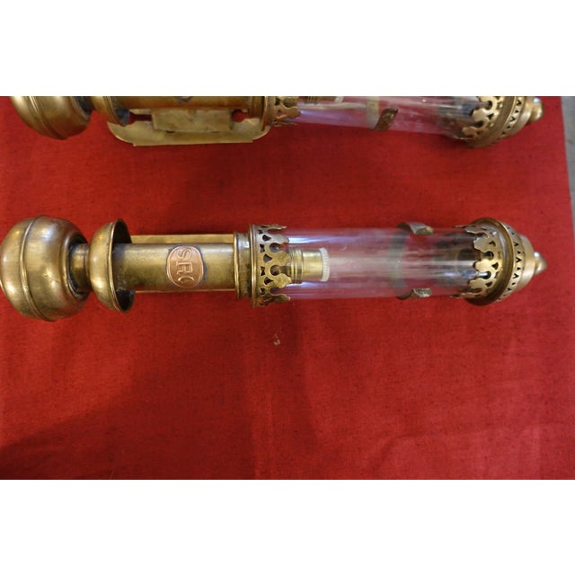 Antique Railway Carriage Train Lanterns, 1890s, Set of 3 For Sale - Image 4 of 6