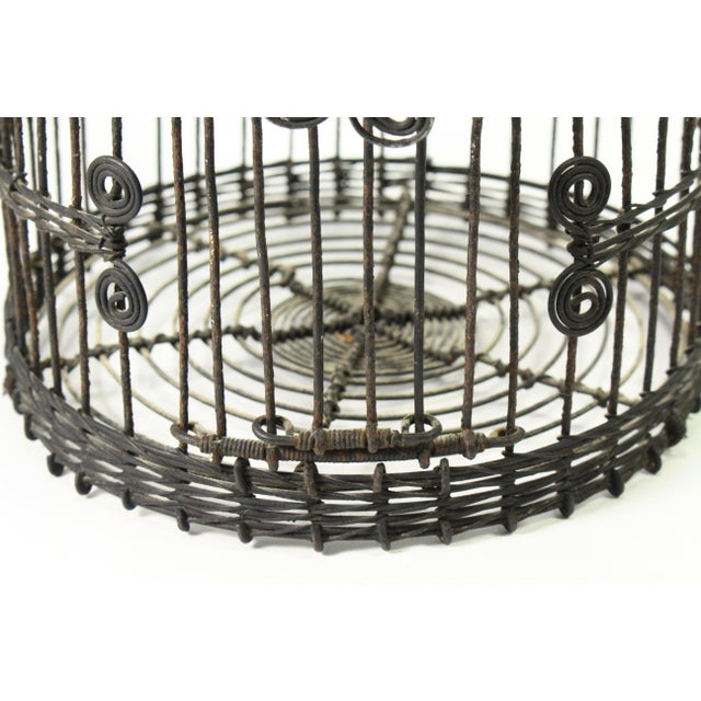 19th C. Victorian Round Beehive Shaped Wire Bird Cage For Sale - Image 10 of 14