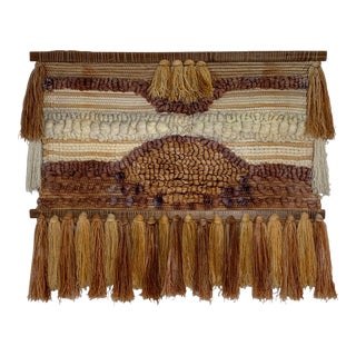 Handcrafted Textile Wall Hanging Weaving, Circa 1970s For Sale