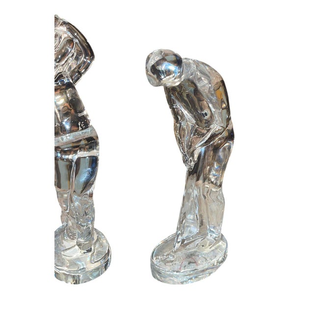 Late 20th Century Late 20th Century Pair of Baccarat Crystal Golfer Figurines For Sale - Image 5 of 9