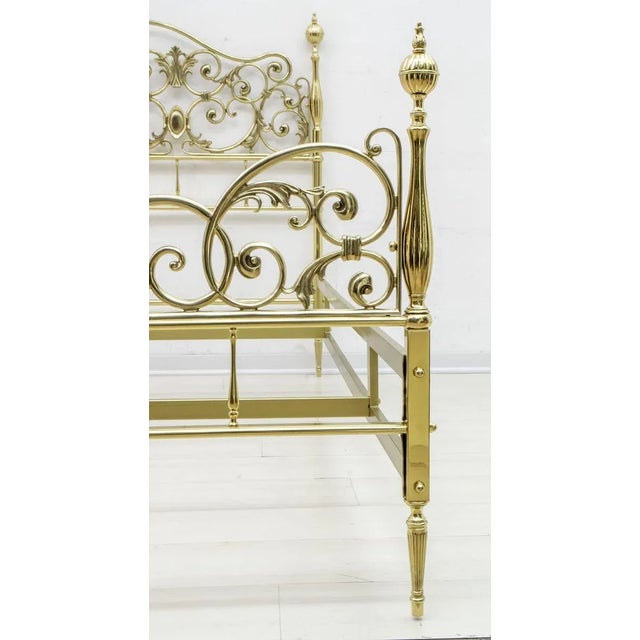 Metal Mid-Century Neoclassical Style Italian Double Brass Daybed, 1960s For Sale - Image 7 of 16