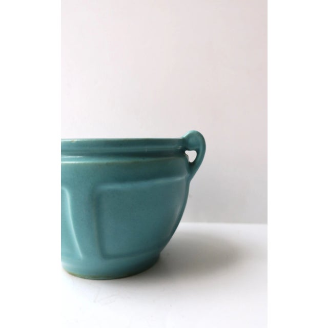 Turquoise Pottery Flower Plant Planter Cachepot Jardinière For Sale - Image 8 of 12