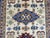 Ivory and Blue Kazak Wool Area Rug With Tribal Medallions, 4'10" X 6'7" For Sale - Image 4 of 15
