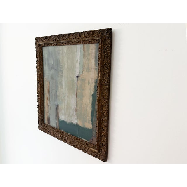 Green “Matcha" Abstract Art in Antique Frame, Transitional Living Room Art by JTS For Sale - Image 8 of 10