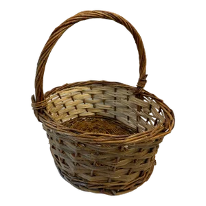 Vintage Two Tone Handled Woven Basket