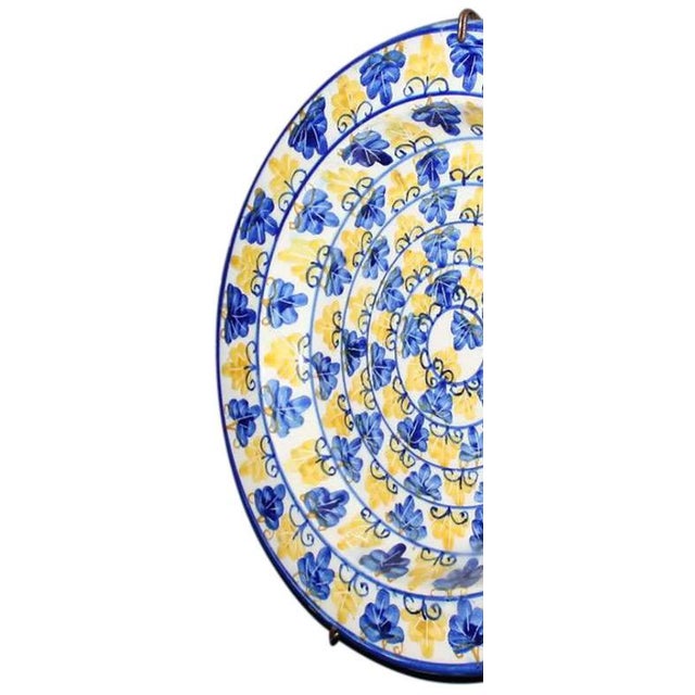 Vintage Hand-Painted Portuguese Ceramic Decorative Wall Plate For Sale - Image 4 of 8