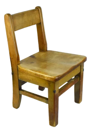 Early 20th Century Solid Wood Schoolhouse Child Chair With Ladder Back Style