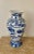 Blue on white handpainted classic chinoiserie ceramic vase Floral design Excellent condition Please see our listing for...