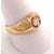 2010s 14 Karat Yellow Etched Gold Fashion Ring With Solitaire Round Diamond For Sale - Image 5 of 12