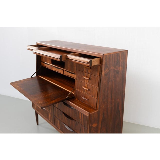 Modern Danish Rosewood Secretary Desk attributed to Erling Torvits, 1960s For Sale - Image 11 of 18