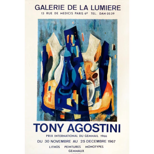 1967 French Exhibition Poster, Tony Agostini, Galerie De La Lumiere For Sale - Image 9 of 9