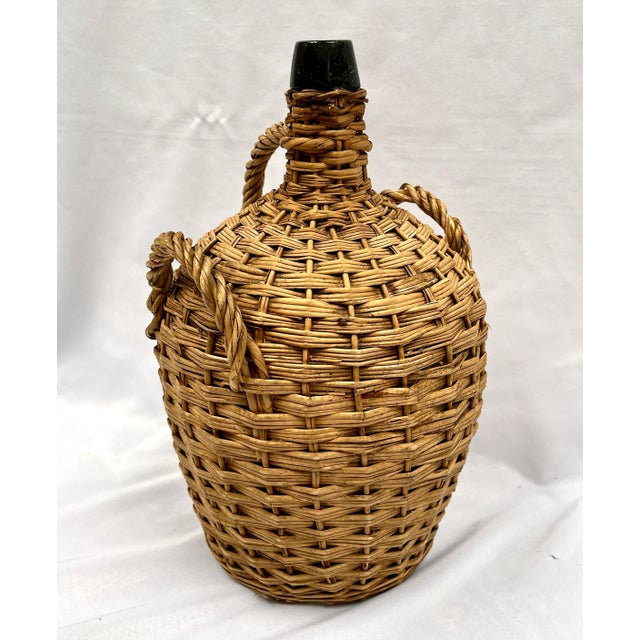 French Country Early 20th Century Wicker Wrapped German Demijohn Bottle For Sale - Image 3 of 13