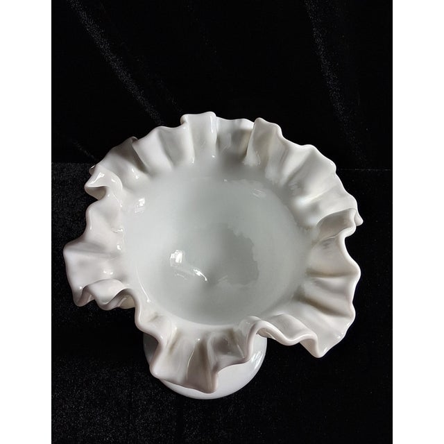 Glass Vintage Fenton White Milk Glass Hobnail Compote With 11 Oversized Murano Style Hand-Blown Art Glass Candies – 12 Piece Set For Sale - Image 7 of 8