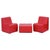 Mid-Century Modular Armchairs and Pouf in Red Leatherette, Italy, 1980s, Set of 3 For Sale - Image 17 of 17