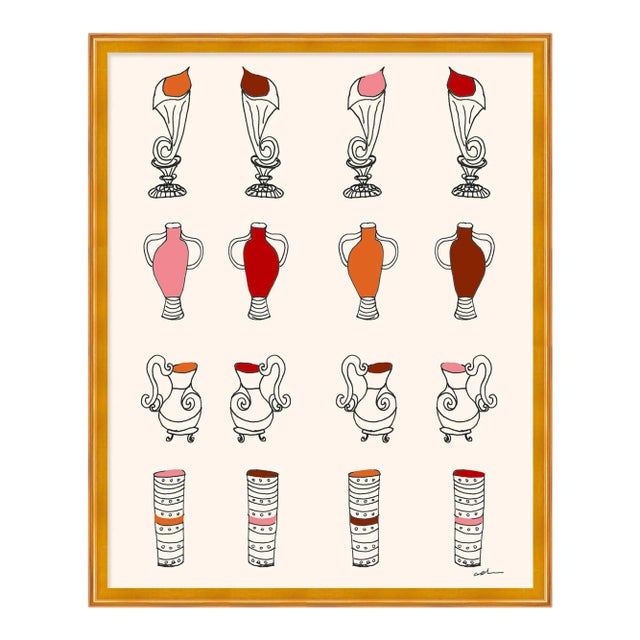 Vases Galore by Carly Kuhn in Gold Frame, Medium Art Print For Sale