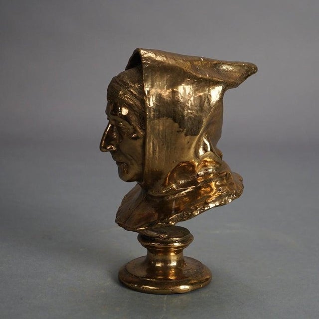 Antique Cast Bronze Bust of a Woman C1890 Measures - 8.25"h x 5"w x 5.5"d