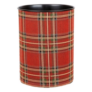 Red Tartan Tapestry Waste Bin For Sale