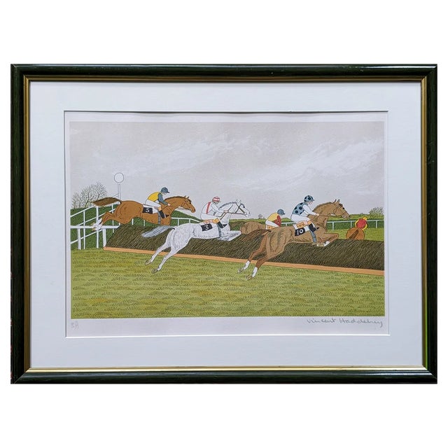 Vincent Haddelsey, The Long Jumps, Original Hand-Signed Lithograph, Framed For Sale