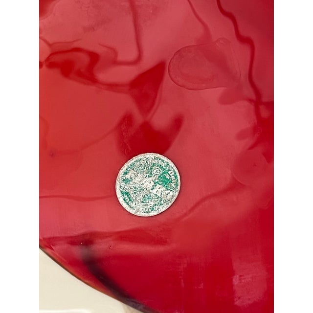 Up for consideration is a beautiful vintage red and yellow folded Murano decorative bowl. This is a lovely abstract piece...