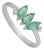 Handmade Three Stone Marquise Emerald & Diamond Ring in 925 Silver Size 7 For Sale