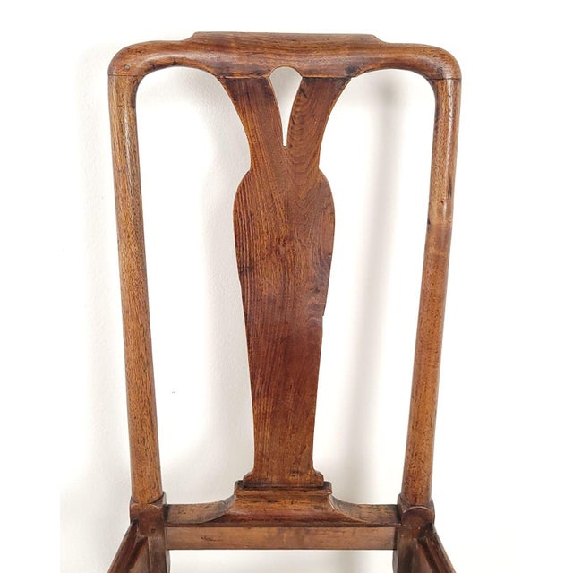 English Oak Provincial Queen Anne Chair, 19th Century or Earlier For Sale - Image 10 of 12