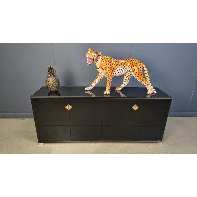 Metal Brass and Lacquer Sideboard from Pierre Vandel, 1970s For Sale - Image 7 of 14