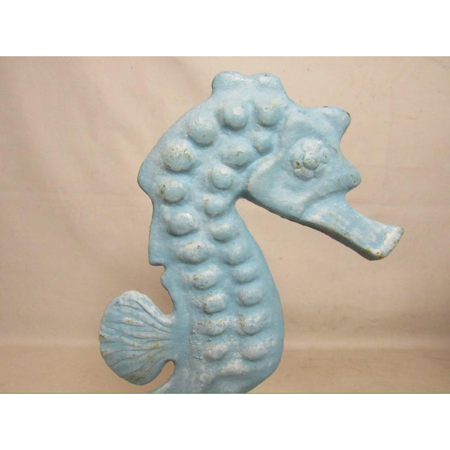 Pair of Vintage English Cast Iron Seahorses For Sale - Image 9 of 17