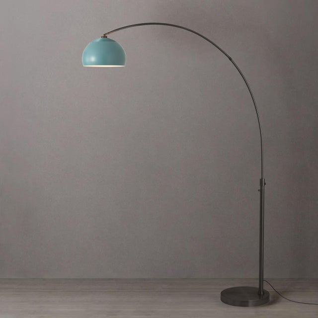 Mid-Century Modern 1960s Nova of California Mid Century Modern Morelli Half Dome Floor Lamp - Modern Arc Lamp, Smart Home Compatible, Dimmable, Pool Bool Shade For Sale - Image 3 of 7