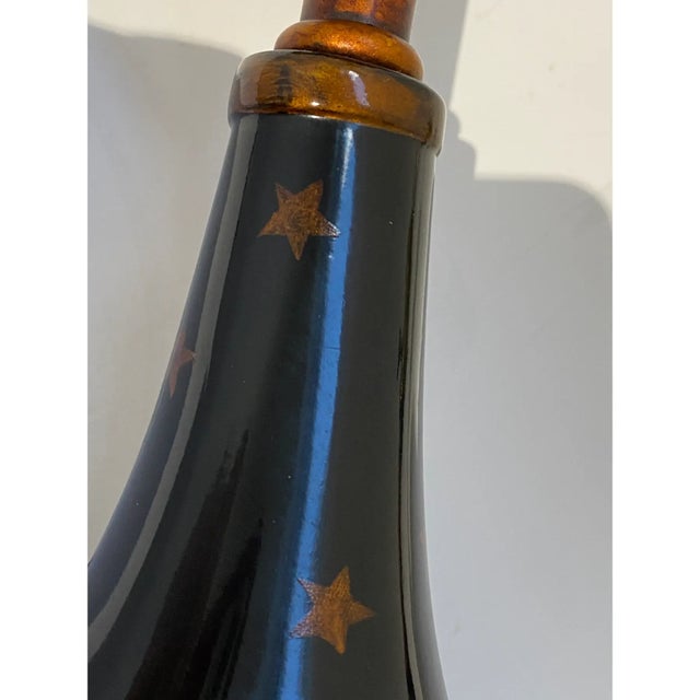 Maitland-Smith Table Lamps Red Stars on Black For Sale In Miami - Image 6 of 13