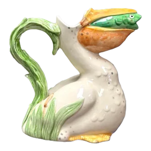 Vintage 1980s Fitz & Floyd Pelican With Fish Pitcher, Made in Japan