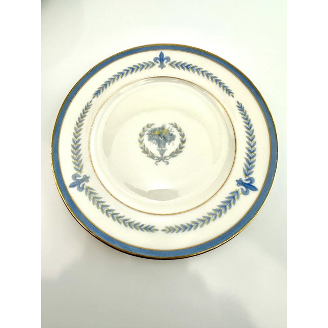Vintage 1940s Lamberton Blue and Ivory Puritan China Small Plates- Set of 10 For Sale - Image 4 of 10