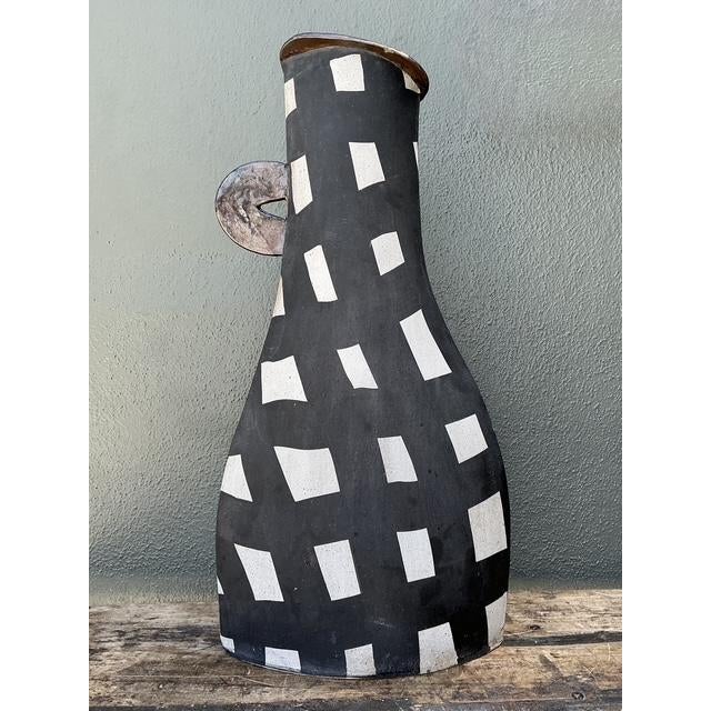Late 20th Century Vintage Postmodern Monumental Original Studio Pottery Vase For Sale - Image 5 of 12