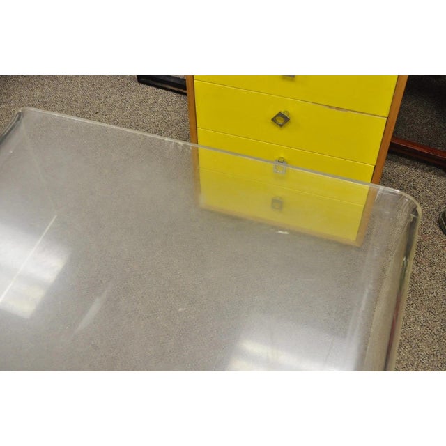 Vintage Mid Century Modern Large 42 X 30 Lucite Waterfall Coffee Table For Sale - Image 11 of 12