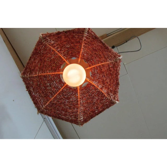 1960s Scandinavian Wood & Wire Ceiling Lamp, 1960s For Sale - Image 5 of 8
