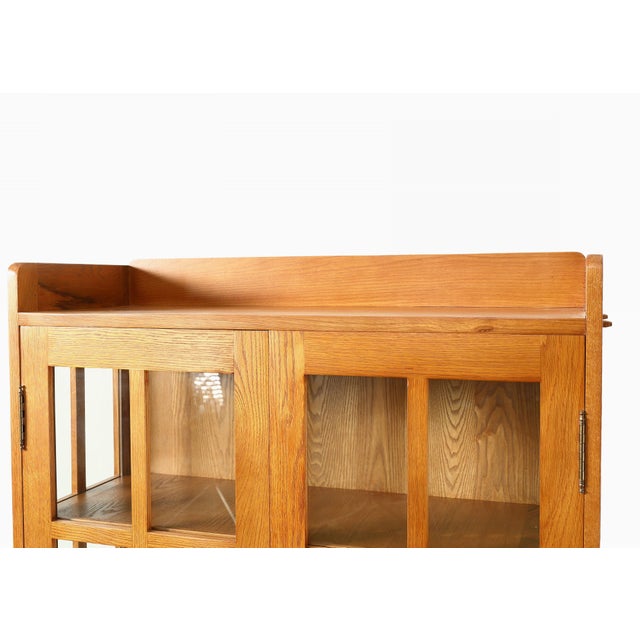 Mission Oak Display China Cabinet / Bookcase - Michael's Cherry - 39"w For Sale - Image 4 of 10