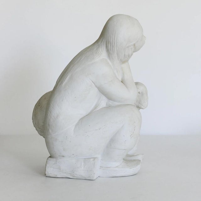 Girl with Lamb Sculpture in Stoneware, 1890s For Sale - Image 4 of 10