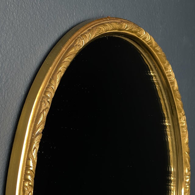Vintage Mirror in Brass Frame, Italy, 1950s For Sale - Image 4 of 14