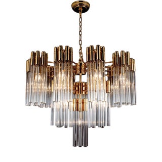 Collection Urano Chandelier in Metal with Crystal and Glass by Jago For Sale