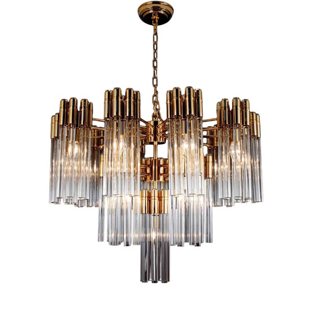 Collection Urano Chandelier in Metal with Crystal and Glass by Jago For Sale