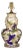 Mid 20th Century French Porcelain Bulbous Table Lamp with Floral Décor on Lucite Base For Sale