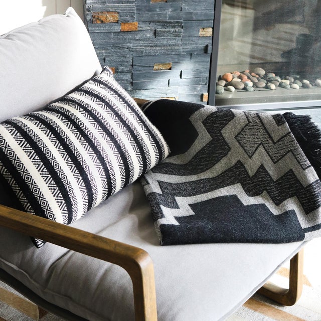 Pampa Charcoal Alpaca Throw Blanket For Sale - Image 4 of 5