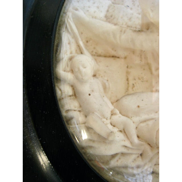 Virgin Mari and Child Meershaum Bas Relief Frame 19 Century For Sale - Image 4 of 10