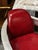 Polished Metal Aviator Armchair with Red Leather Upholstery For Sale - Image 12 of 15