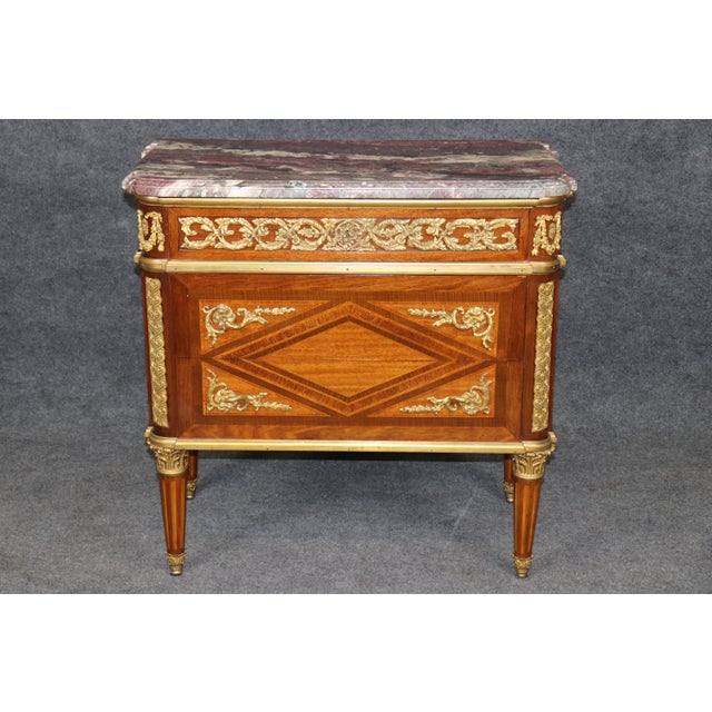 Pair Paul Sormani Antique Louis XVI Style Ormolu Mounted Commodes For Sale In Philadelphia - Image 6 of 16