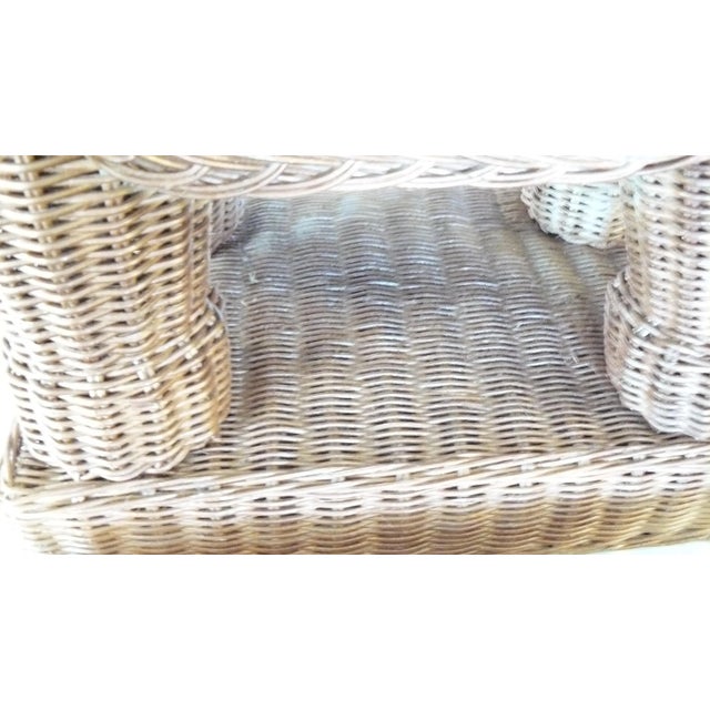 Wood 1970s Vintage Wicker Elephant Table With Removable Tray Top For Sale - Image 7 of 11
